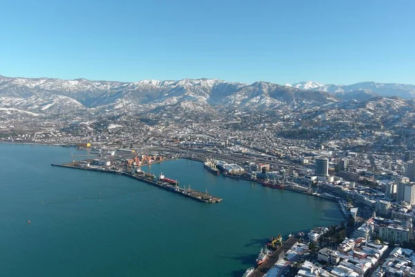 Batum, Gürcistan - 22 Ocak 2021: Şehrin havadan görünüşü