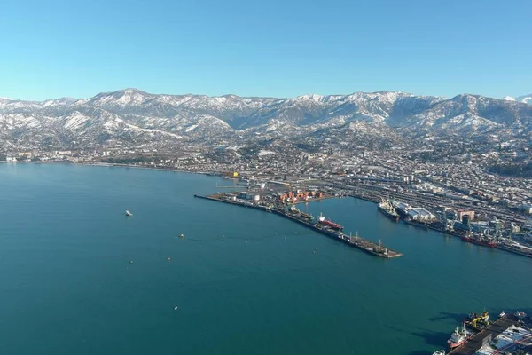Batum, Gürcistan - 22 Ocak 2021: Şehrin havadan görünüşü