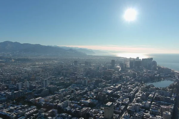 Batum, Gürcistan - 22 Ocak 2021: Şehrin havadan görünüşü