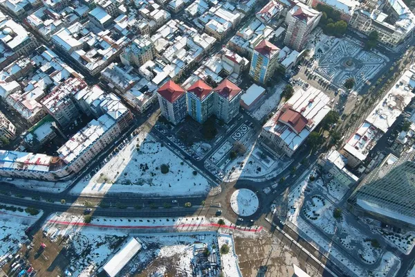 Batum, Gürcistan - 22 Ocak 2021: Şehrin havadan görünüşü