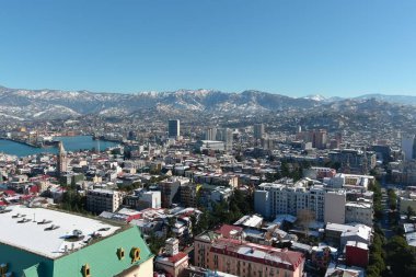 Batum, Gürcistan - 22 Ocak 2021: Şehrin havadan görünüşü