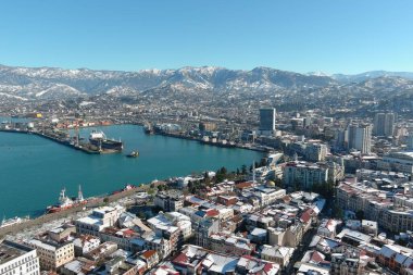 Batum, Gürcistan - 22 Ocak 2021: Şehrin havadan görünüşü