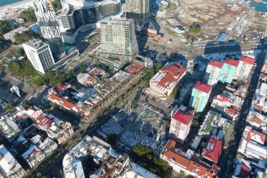 Batum, Gürcistan - 22 Ocak 2021: Şehrin havadan görünüşü