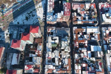 Batum, Gürcistan - 22 Ocak 2021: Şehrin havadan görünüşü