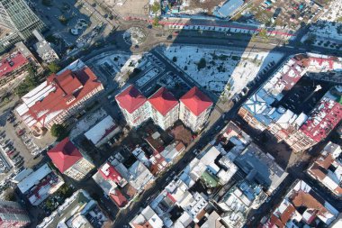 Batum, Gürcistan - 22 Ocak 2021: Şehrin havadan görünüşü