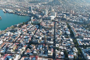 Batum, Gürcistan - 22 Ocak 2021: Şehrin havadan görünüşü