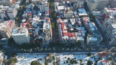 Batum, Gürcistan - 22 Ocak 2021: Şehrin havadan görünüşü