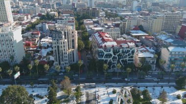 Batum, Gürcistan - 22 Ocak 2021: Şehrin havadan görünüşü