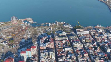 Batum, Gürcistan - 22 Ocak 2021: Şehrin havadan görünüşü