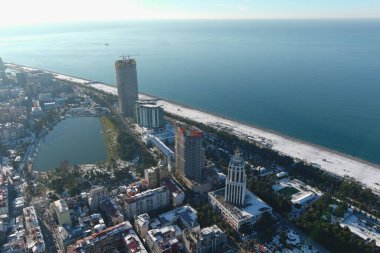 Batum, Gürcistan - 22 Ocak 2021: Şehrin havadan görünüşü