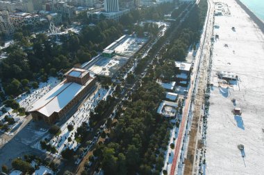 Batum, Gürcistan - 22 Ocak 2021: Şehrin havadan görünüşü