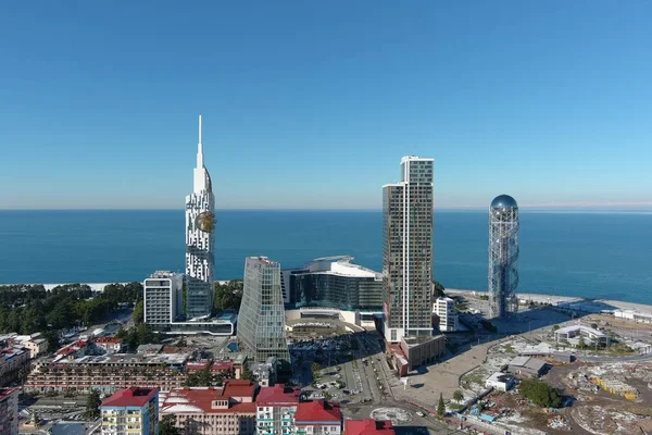 Batum, Gürcistan - 22 Ocak 2021: Şehrin havadan görünüşü