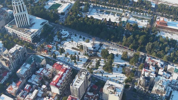 Batum, Gürcistan - 22 Ocak 2021: Şehrin havadan görünüşü