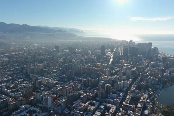 Batum, Gürcistan - 22 Ocak 2021: Şehrin havadan görünüşü