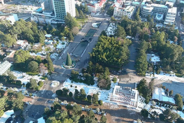 Batum, Gürcistan - 22 Ocak 2021: Şehrin havadan görünüşü