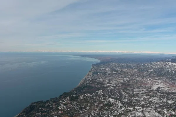 Bela Vista Floresta Inverno Nas Montanhas — Fotografia de Stock