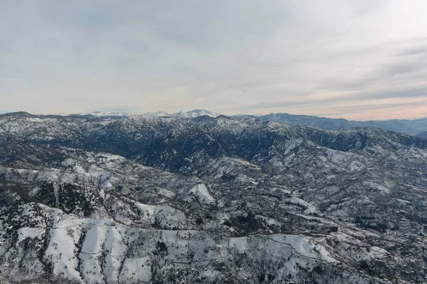 Piękny Widok Las Zimie Górach — Zdjęcie stockowe