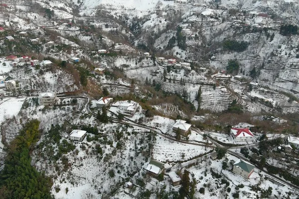 Hermosa Vista Del Bosque Invierno Las Montañas — Foto de Stock