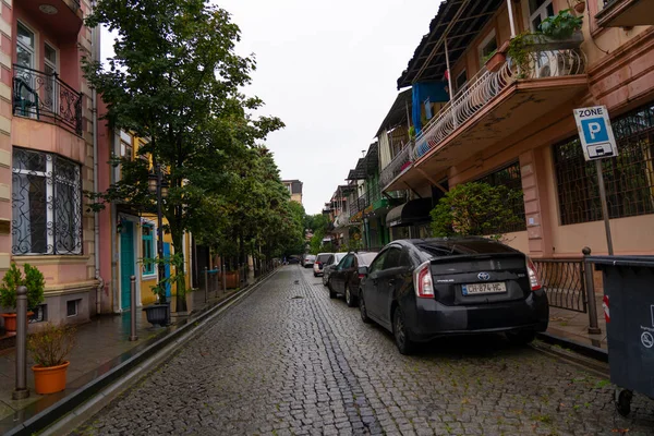 Batumi Geórgia Outubro 2021 Rua Cidade Velha Depois Chuva — Fotografia de Stock