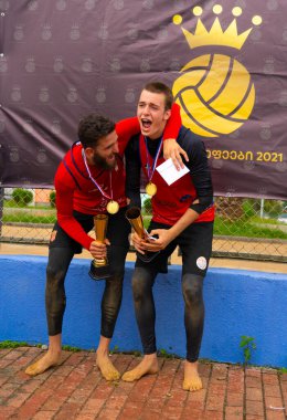 Batumi, Georgia - 30 Eylül 2021: Mahkeme voleybol şampiyonası kralları