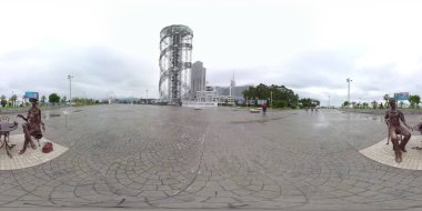 Batumi, Georgia - 1 Ekim 2021: Bulvar, Panorama 360