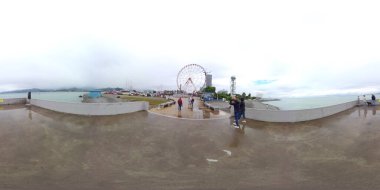 Batumi, Georgia - 1 Ekim 2021: Bulvar, Panorama 360