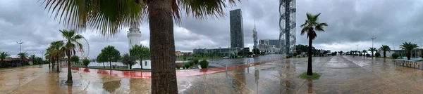 Batumi Georgia Junio 2021 Lluvia Terraplén Panorama —  Fotos de Stock