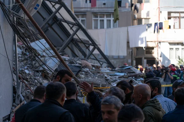 Batumi Georgië Oktober 2021 Huis Ineenstorting Mei Straat Reddingswerk — Stockfoto