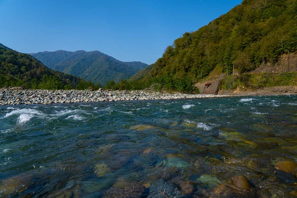 Rivière Montagne Dans Parc National Machakhela Adjara Géorgie — Photo