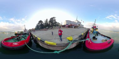 Batumi, Gürcistan - 3 Ekim 2021: 360 liman manzarası