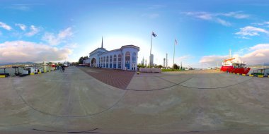 Batumi, Gürcistan - 3 Ekim 2021: 360 liman manzarası