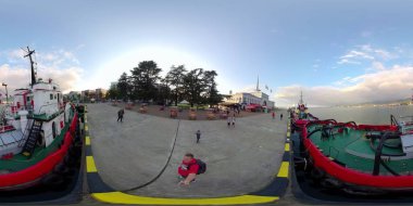 Batumi, Gürcistan - 3 Ekim 2021: 360 liman manzarası
