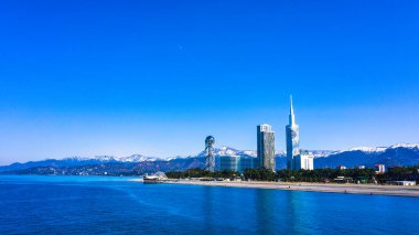 Gürcistan, Adjara, Batumi şehrinin güzel panoramik hava manzarası