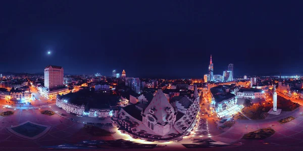 Batumi Georgia Října 2021 360 Panorama Nočního Města — Stock fotografie