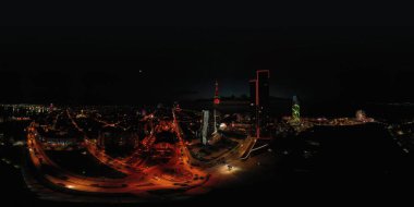 Batum, Gürcistan - 21 Ekim 2021: 360 Gece Şehir Panoraması
