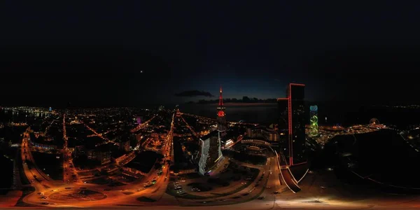 Batumi Georgia Octubre 2021 360 Panorama Ciudad Por Noche —  Fotos de Stock