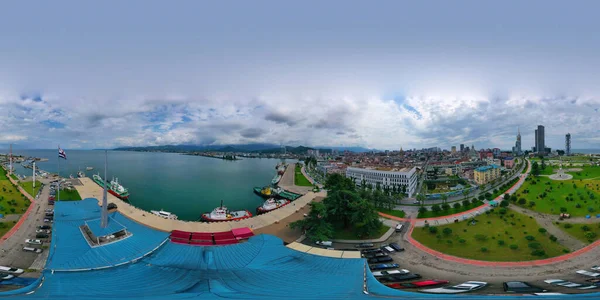 Batumi Gruzja Października 2021 360 Panorama Portu Morskiego — Zdjęcie stockowe