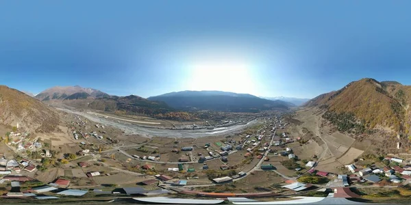 360 Panorama Mestia Baja Svaneti Georgia —  Fotos de Stock