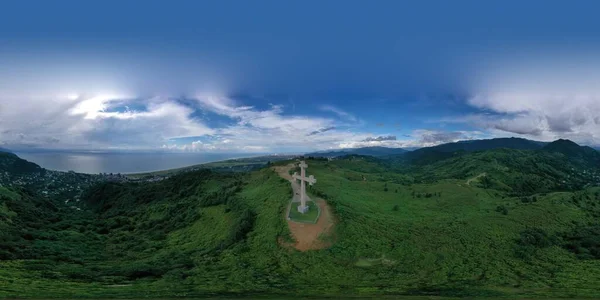 360 Panorama Cross Mountain — Stock Photo, Image