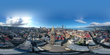 Batumi, Georgia - 21 Ekim 2021: 360 Piazza Meydanı Panoraması