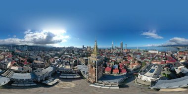 Batumi, Georgia - 21 Ekim 2021: 360 Piazza Meydanı Panoraması