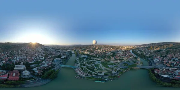 Tbilisi Georgien Oktober 2021 360 Panorama Över Staden — Stockfoto