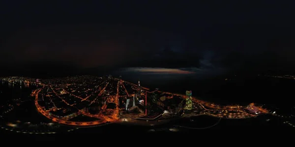 Batumi Geórgia Outubro 2021 360 Panorama Cidade Noturna — Fotografia de Stock