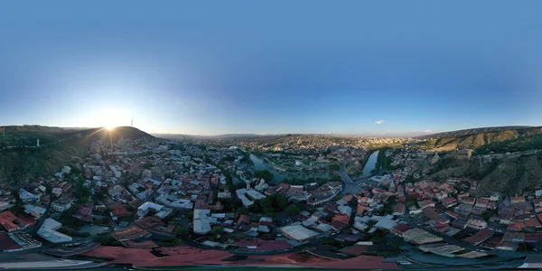 Tbilisi Geórgia Outubro 2021 360 Panorama Cidade — Fotografia de Stock