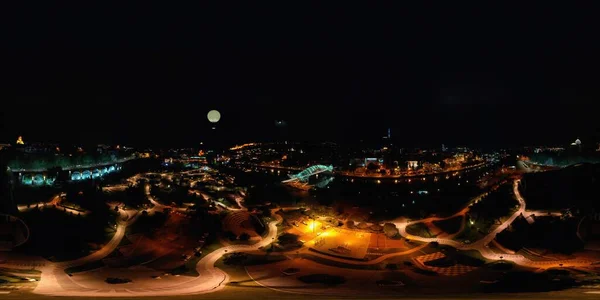 Tbilisi Gruzie Října 2021 360 Panorama Nočního Města — Stock fotografie
