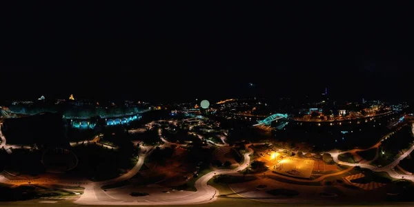 格鲁吉亚第比利斯 2021年10月21日 360幅夜市全景 — 图库照片