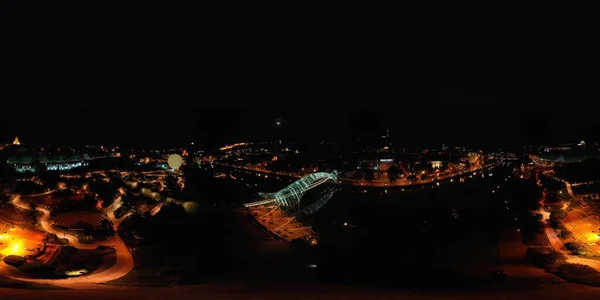 Tbilisi Gruzja Października 2021 360 Panorama Nocnego Miasta — Zdjęcie stockowe