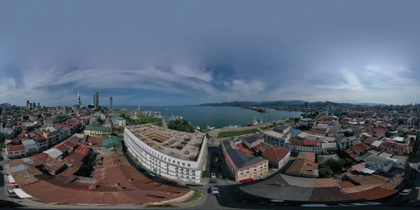 Batumi Georgia Octubre 2021 360 Panorama Del Puerto —  Fotos de Stock