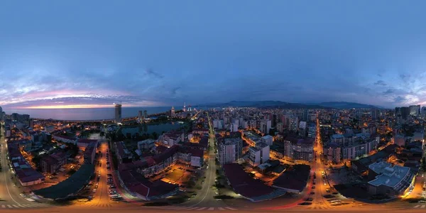 Batumi Georgien Oktober 2021 360 Stadskväll Panorama — Stockfoto
