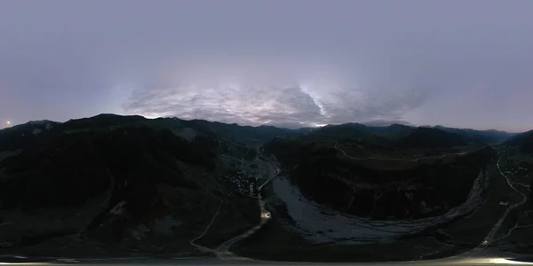 360 Panorama Nas Montanhas Noite — Fotografia de Stock